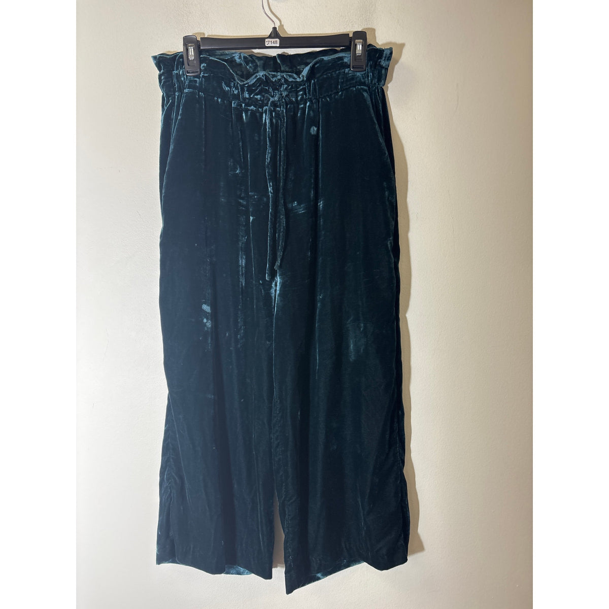Zara Trafaluc Collection Green Jewel Tone Pull on Velvet Pants Sz M