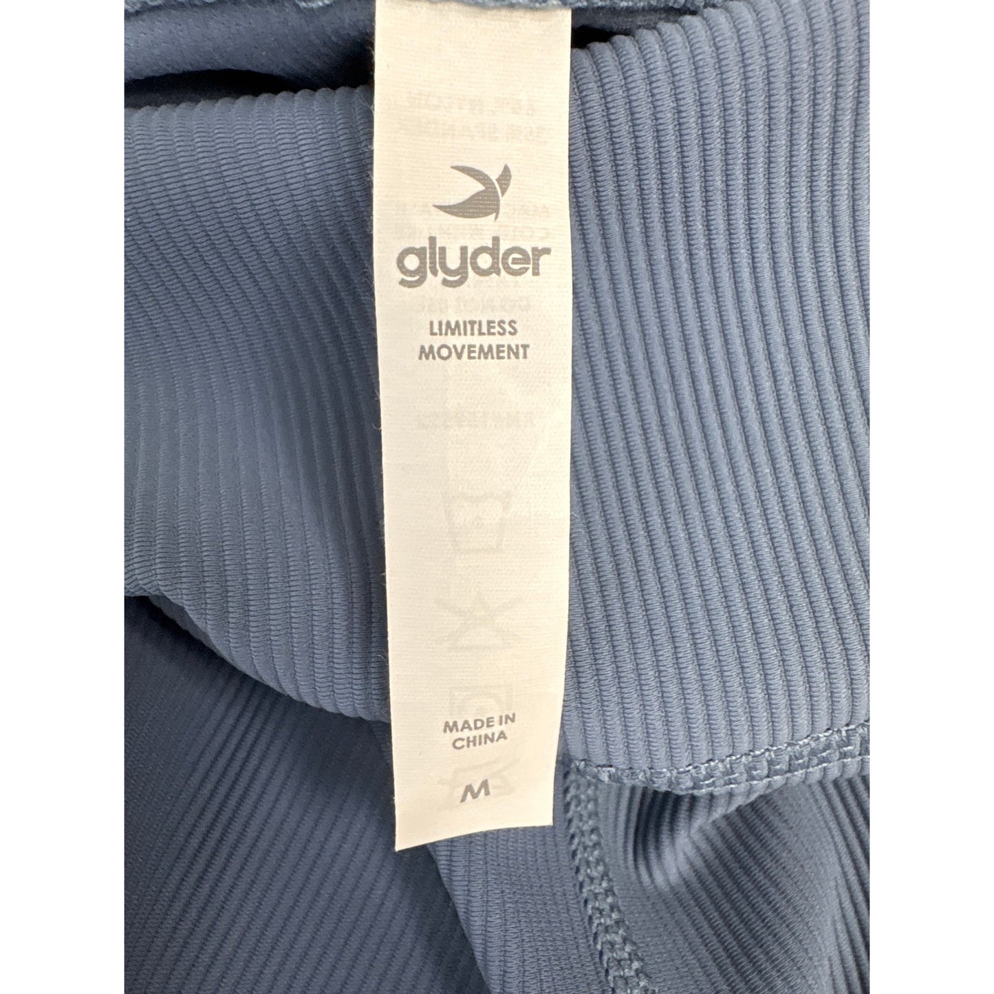 NWT Glyder Blue and Navy Ribbed Athletic Leggings Sz M