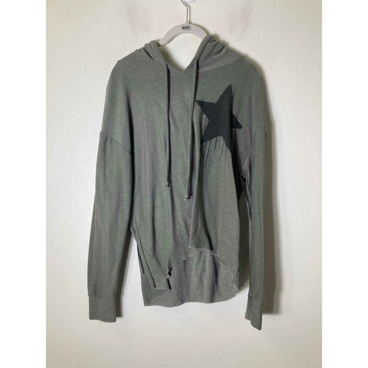 Chaser Hunter Green Black Star Long Sleeve Hooded Sweatshirt Sz L