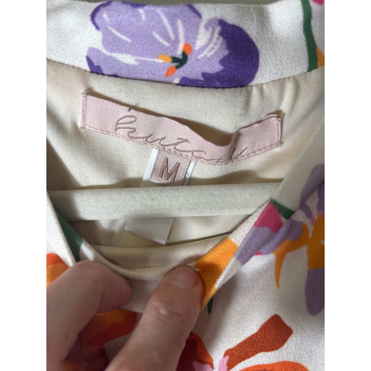 Hutch Multicolor Floral Blouson Short Sleeve Knee Midi Dress Sz M