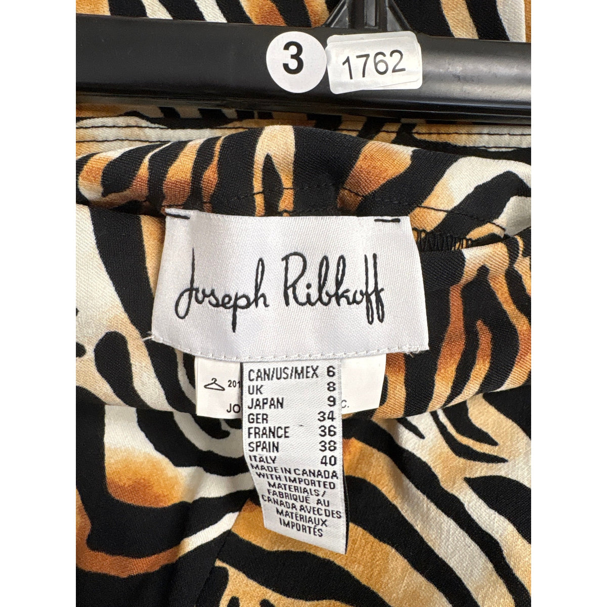 Joseph Ribkoff Tiger Print Cigarette Pants Sz 8