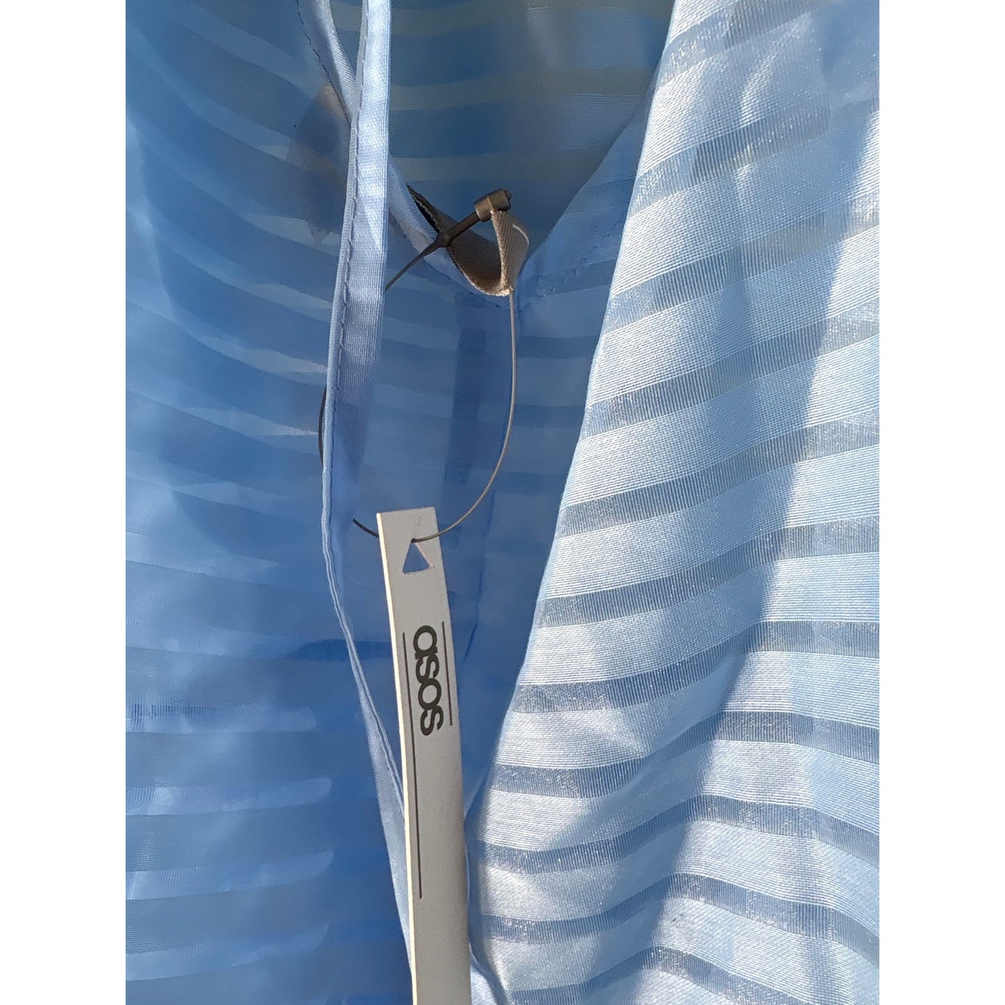 NWT Asos Sheer Light Blue Peplum Top Sz 14