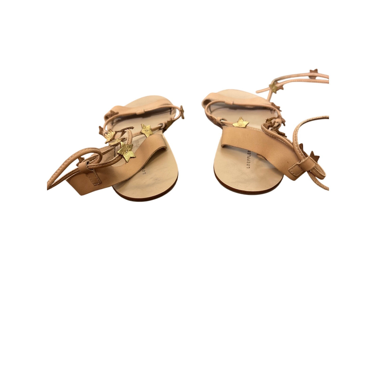 Loeffler Randall Nude With Gold Star Lace Up Sandals Sz 8.5