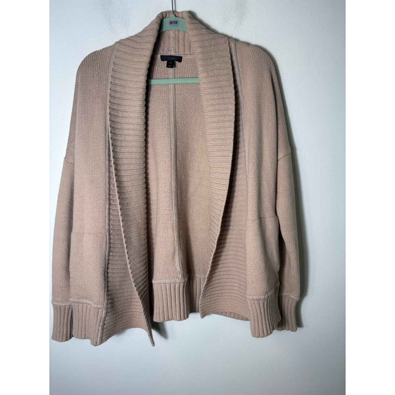 J. Crew Tan Long Sleeve Open Front Cotton Blend Cardigan Sz XS/S
