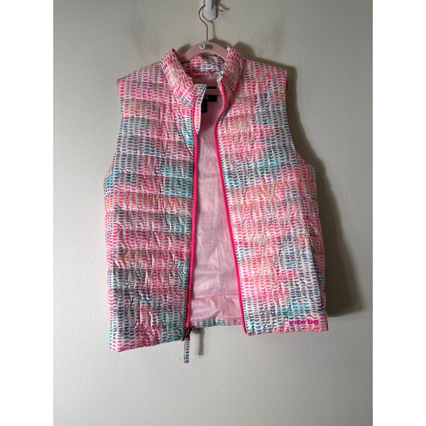 Girls Lands End Pastel Pink Sleeveless Vest Sz 10/12