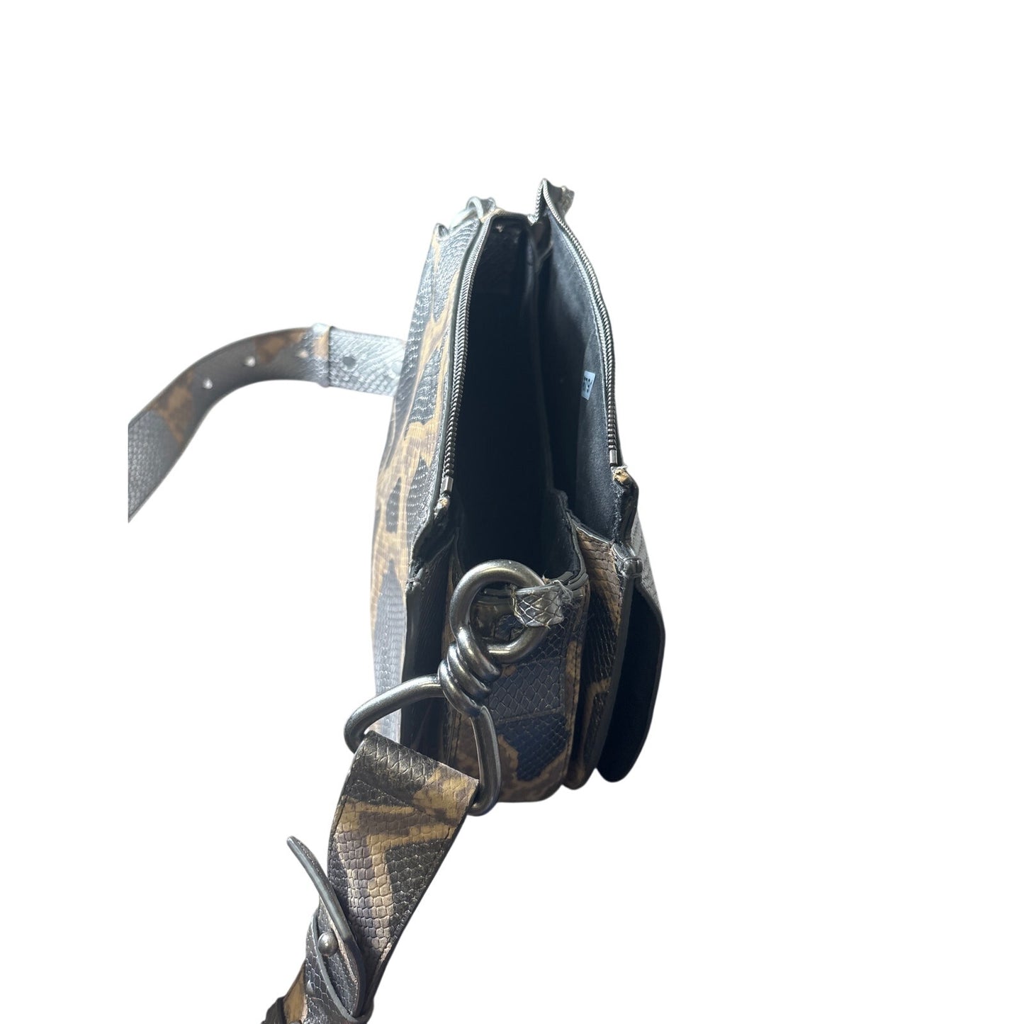 Allsaints Silver Snake Skin Crossbody Purse