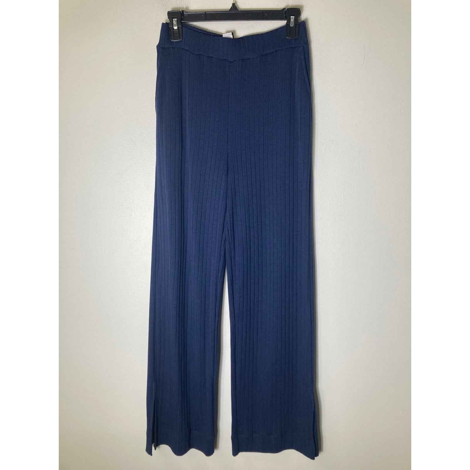 NWT Calida Navy Blue Ribbed Cotton Blend Shirt and Pants Lounge  Sz S