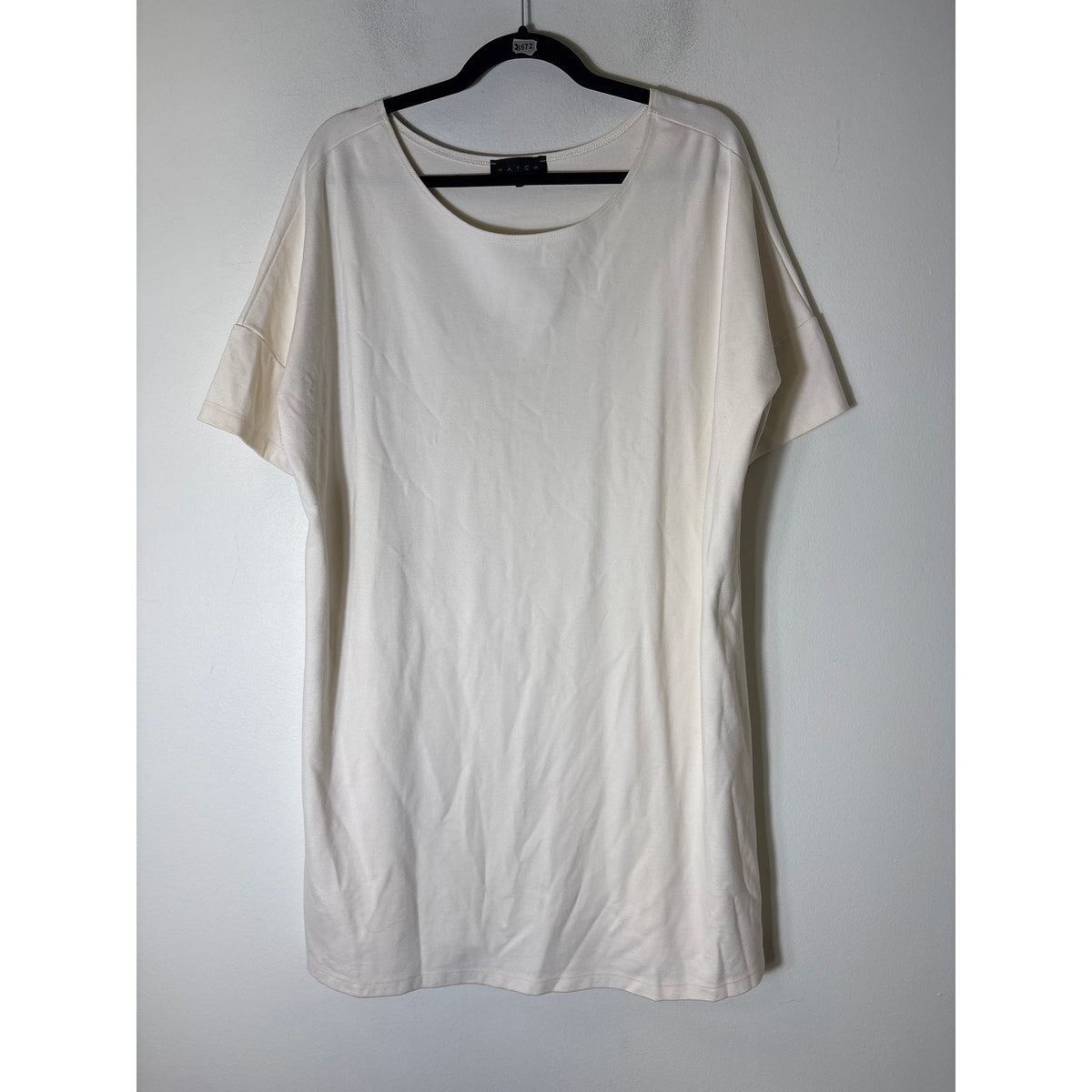 Hatch Maternity Off White Short Sleeve Knee Length Shift Dress Sz 2