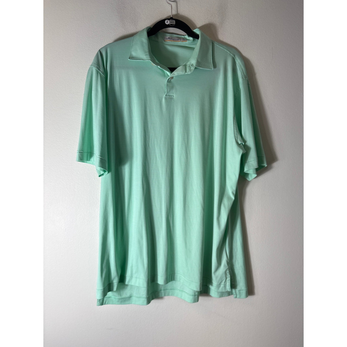 Peter Millar Green With White Stripe Golf Polo Sz XL