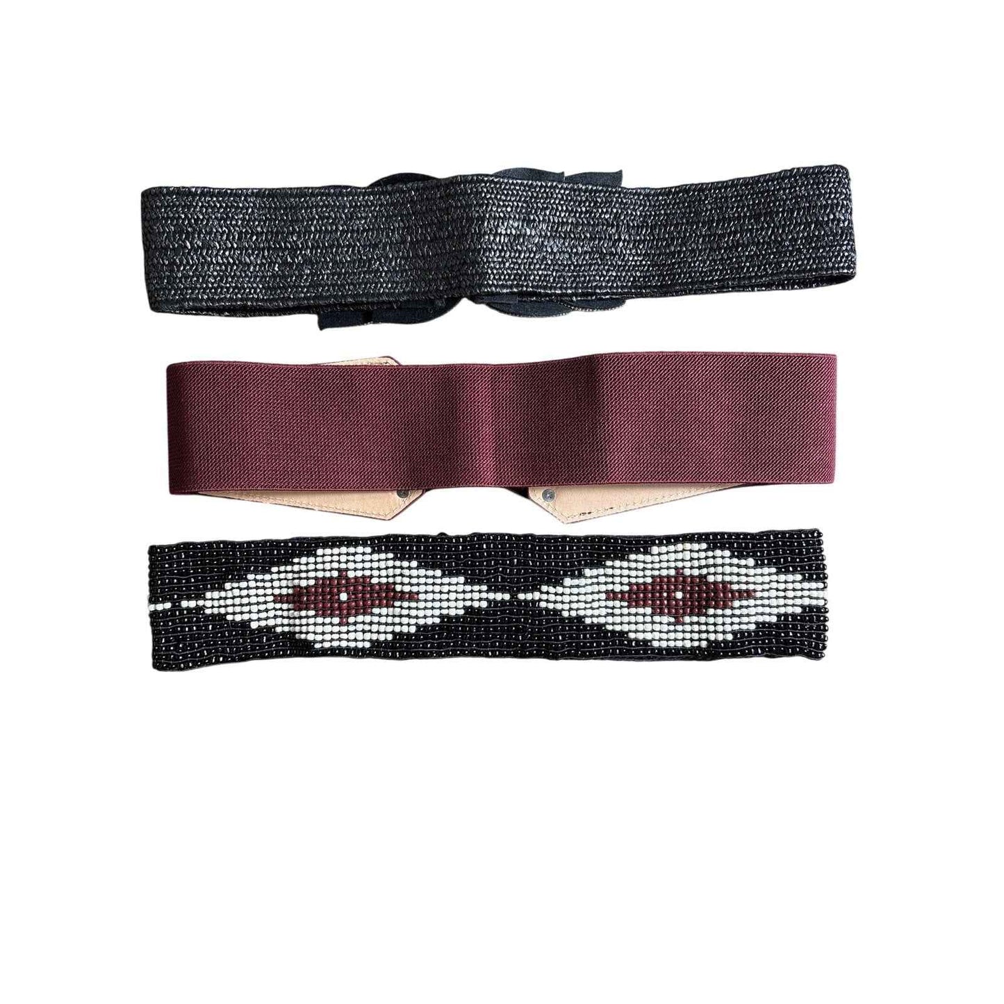 Bundle of 3 Elastic Waist Belts Sz One Size