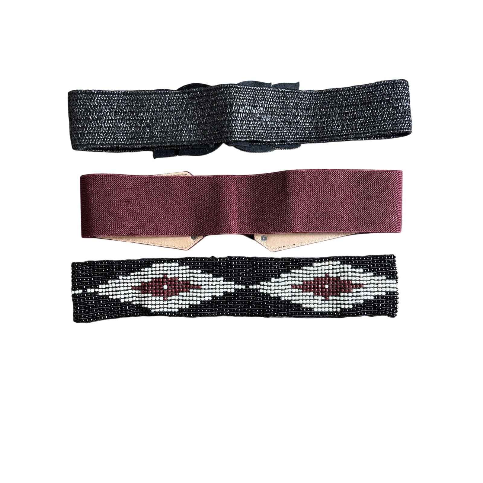 Bundle of 3 Elastic Waist Belts Sz One Size