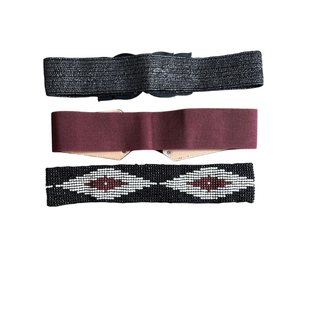 Bundle of 3 Elastic Waist Belts Sz One Size