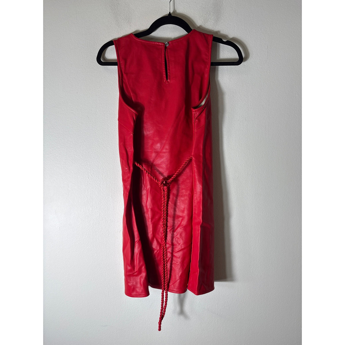 Oliviaceous Red Faux Leather Sleeveless Mini Dress Sz M