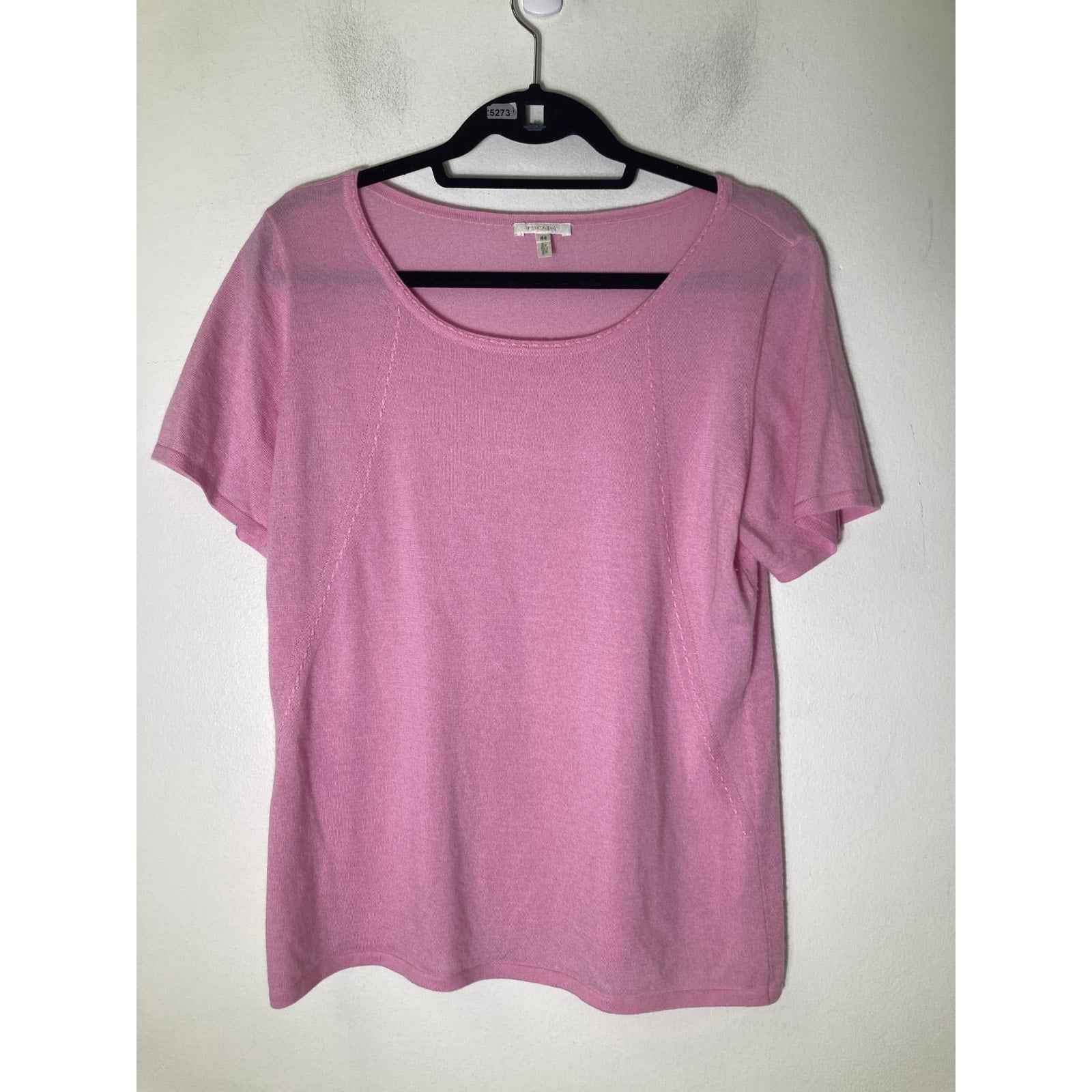 Escada Pink Sleeveless Cashmere Shell Sz 44