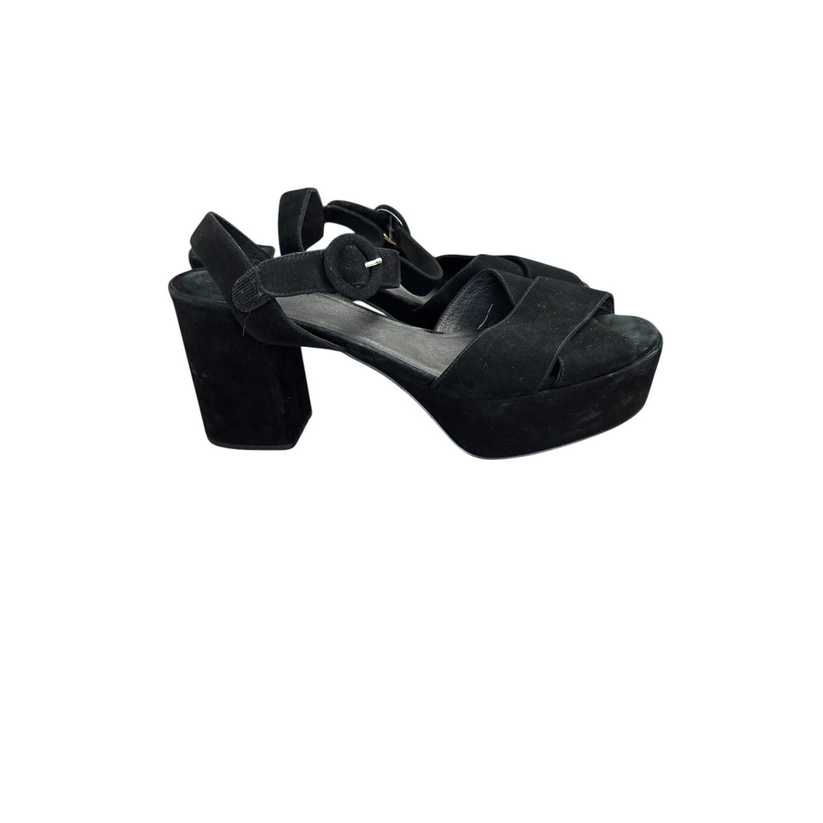 Jeffrey Campbell Black Criss Cross Suede Sandal Sz 11
