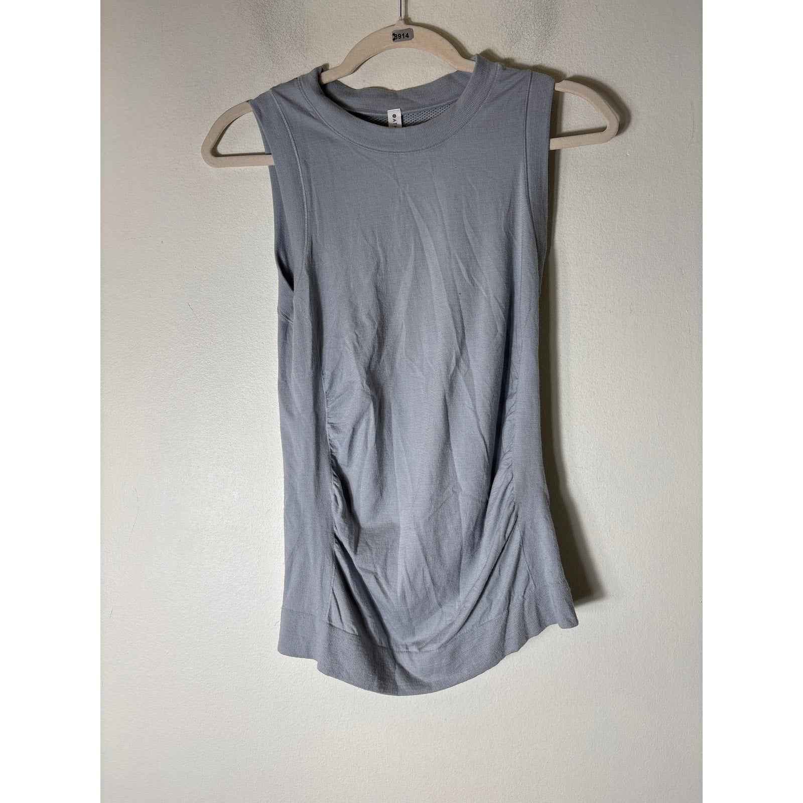 Athleta Grayish Blue Sleeveless Ruched Athletic Top Sz M