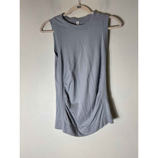 Athleta Grayish Blue Sleeveless Ruched Athletic Top Sz M