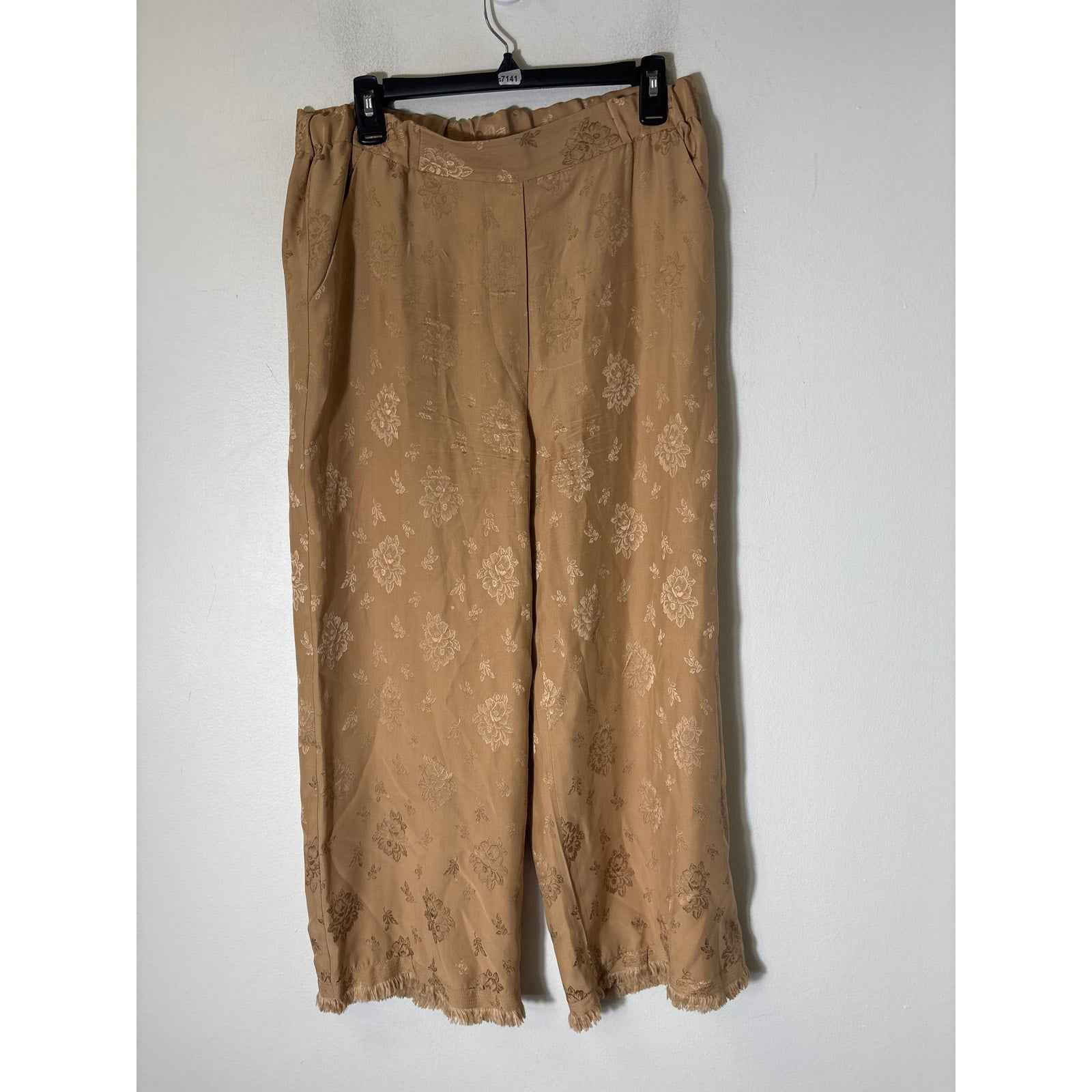 3.1 Phillip Limm Tan Pull On Wide Leg Silk Pants Sz 6