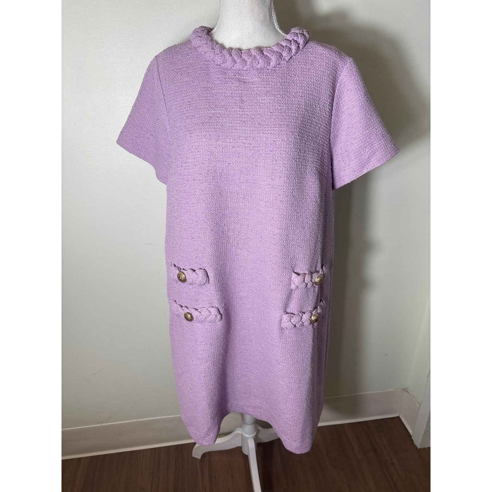 Tuckernuck Lavender Jackie Tweed A-Line Mini Dress Sz XL