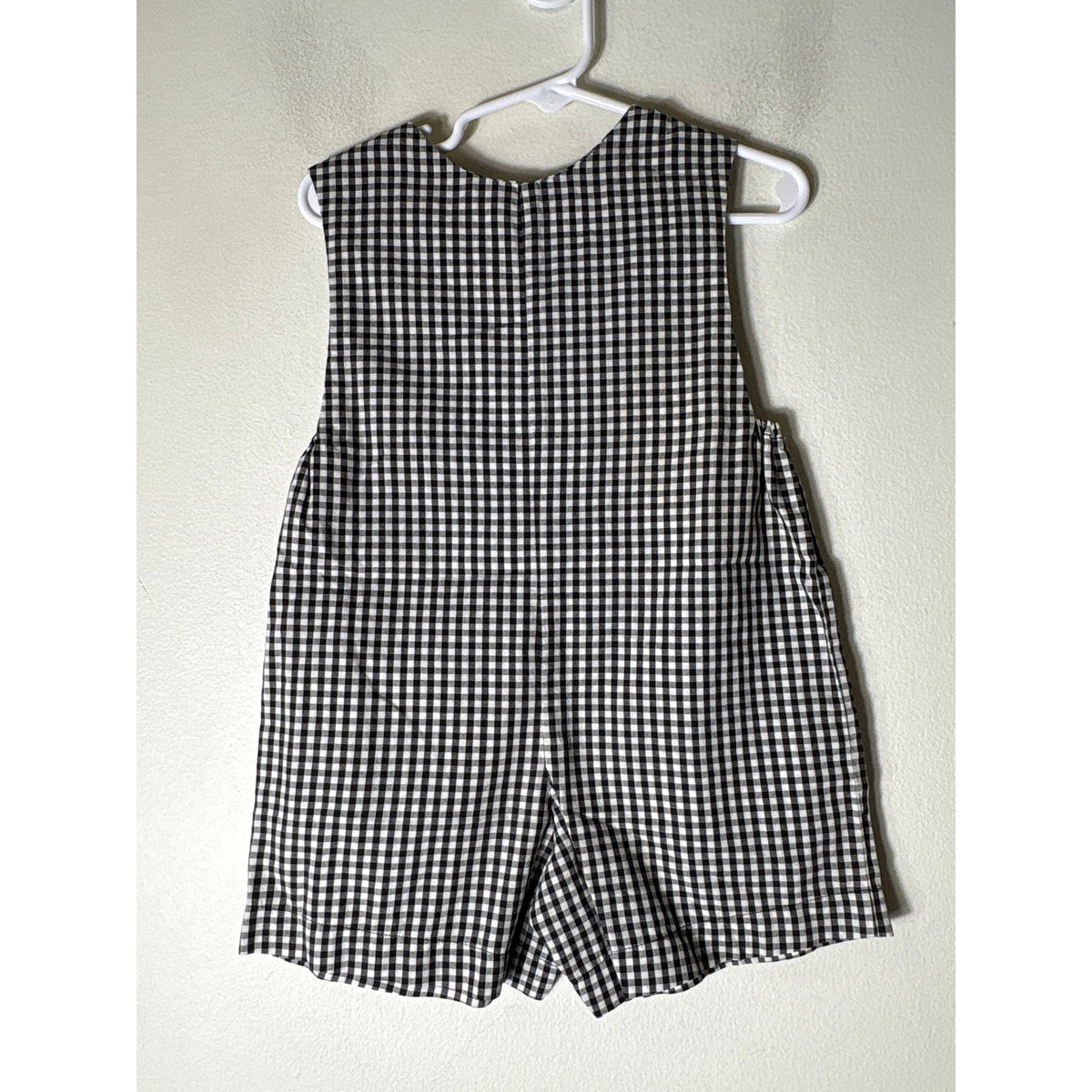Boys Vintage Sir John Black&White Check smocked ladybug JonJon Sz 18m