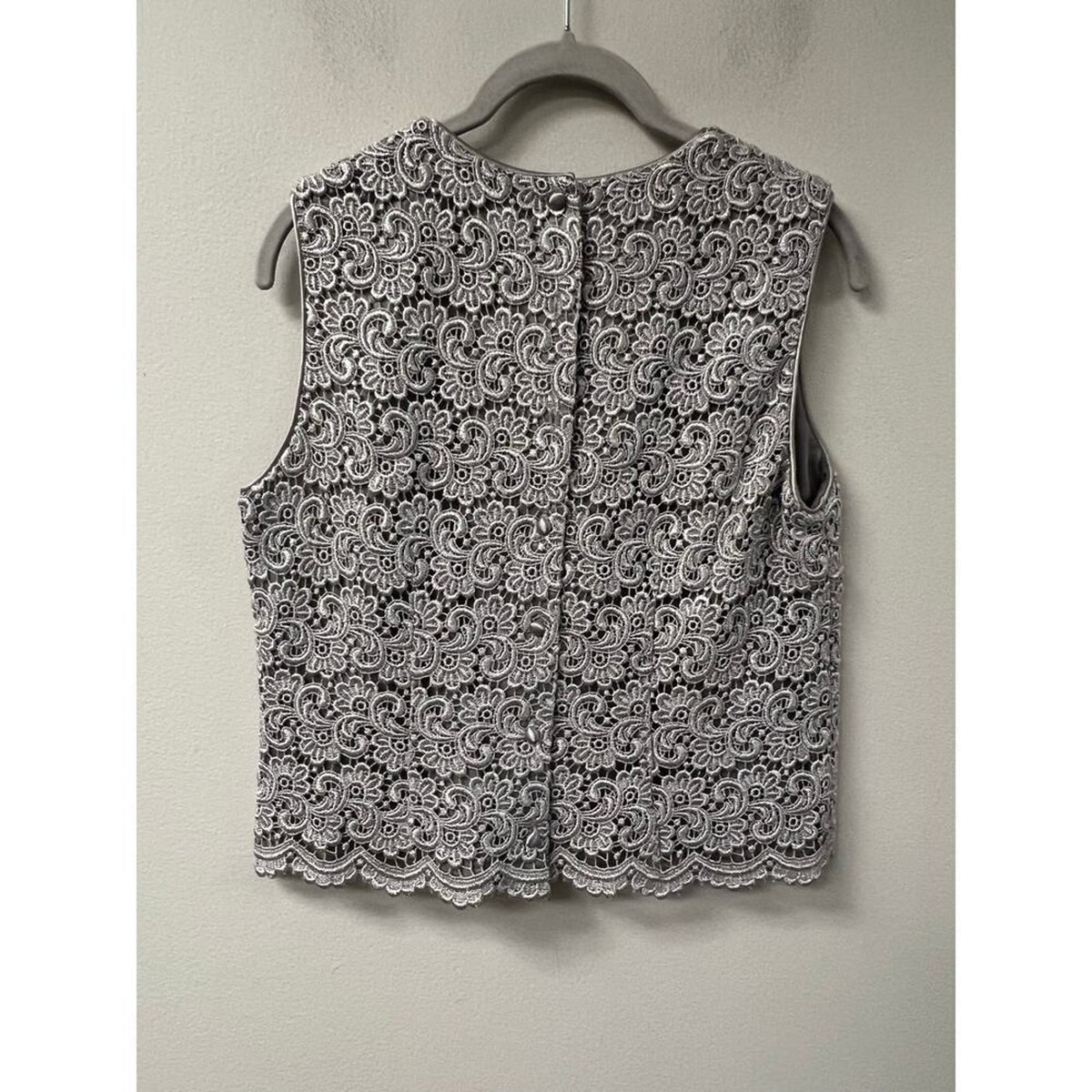 Talbots Silver Tan Sleeveless Shell Size 6