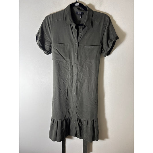 Paige Charcoal Gray green
 Short Sleeve Button Up Dress sz S