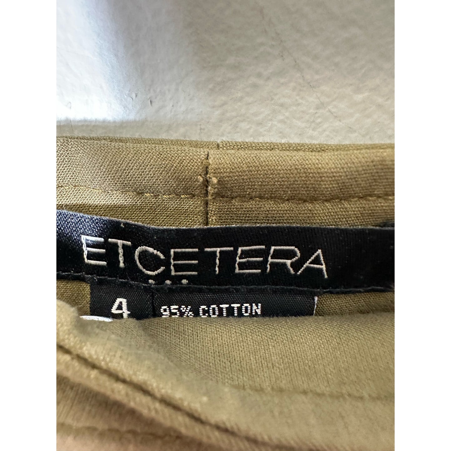 Etcetera Olive Green Flare Leg Pants Sz 4