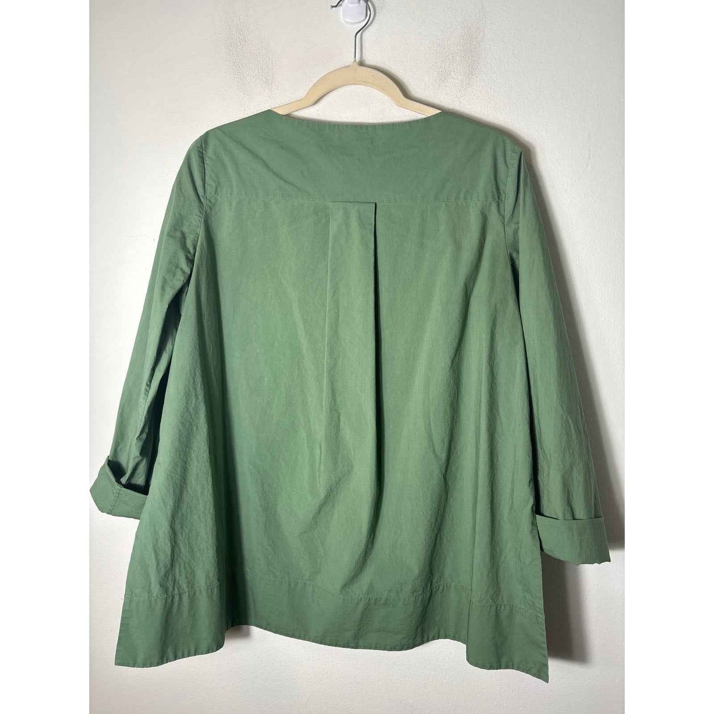COS Green Cotton Long Sleeve Tunic Style Top Sz 8