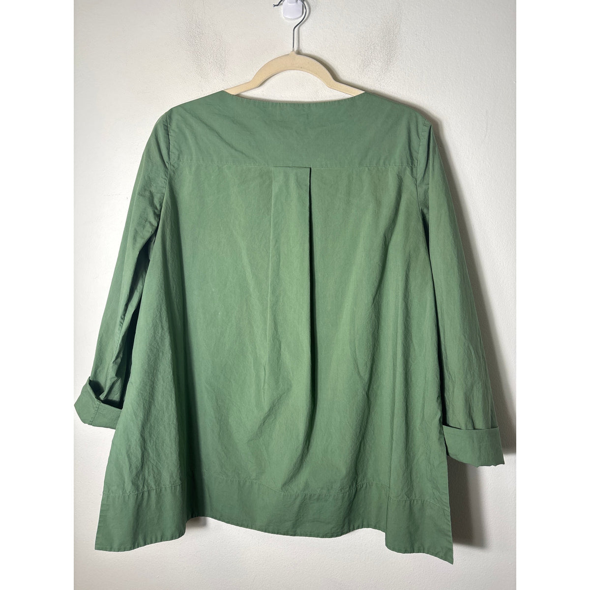 COS Green Cotton Long Sleeve Tunic Style Top Sz 8