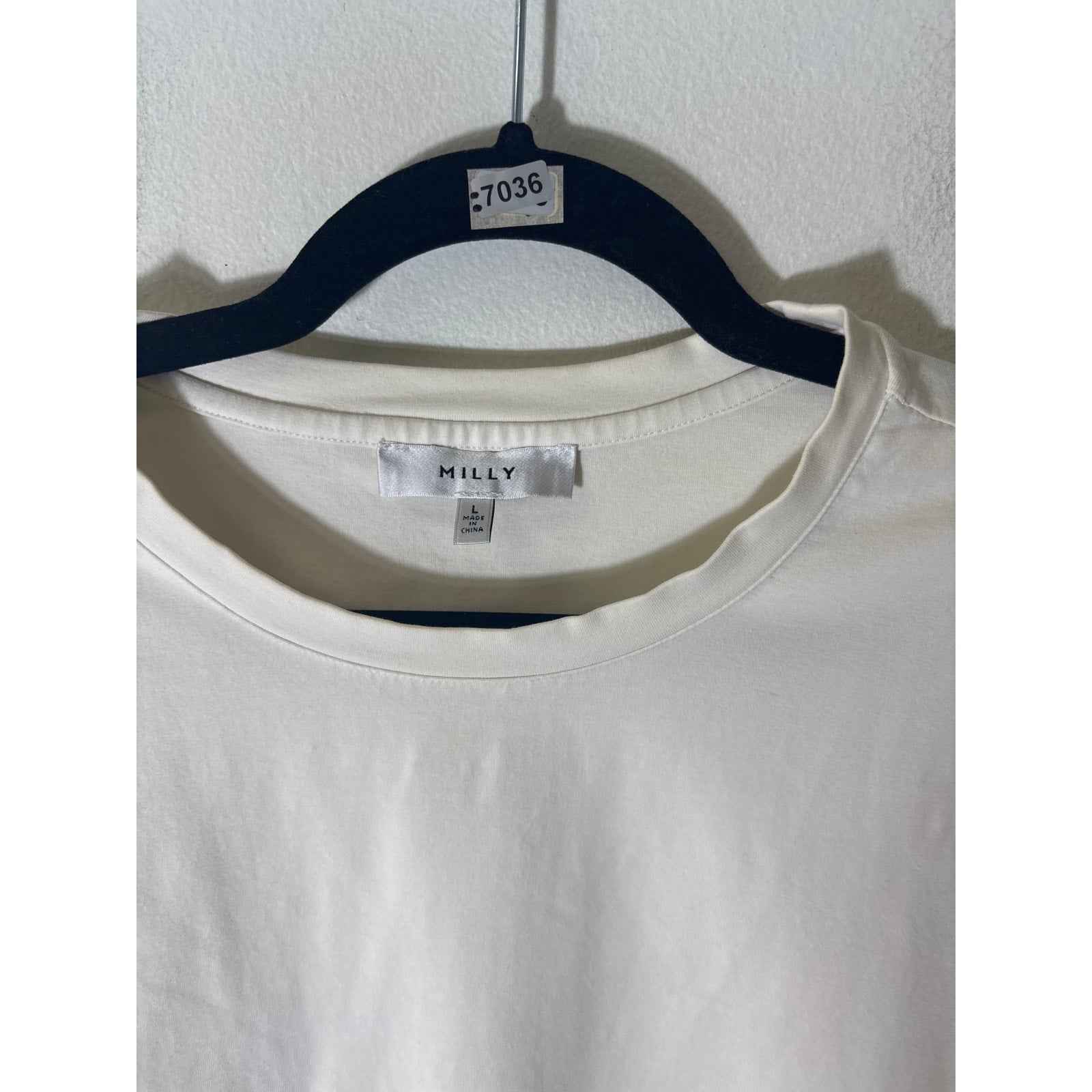 Milly Cream Puff Sleeve Tee Sz L