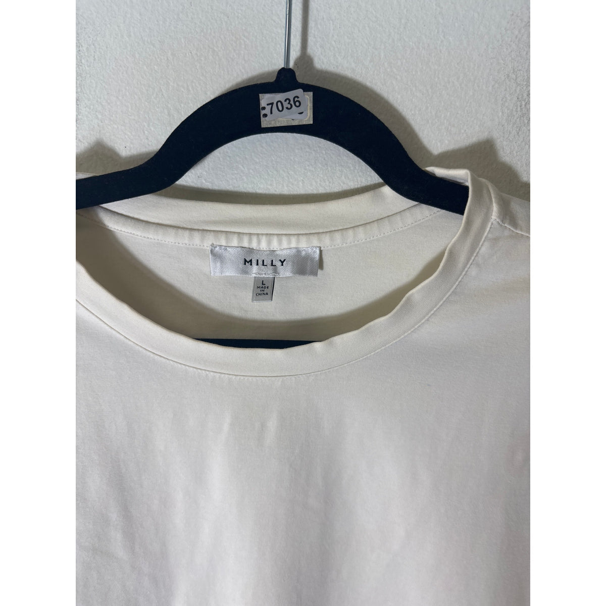Milly Cream Puff Sleeve Tee Sz L