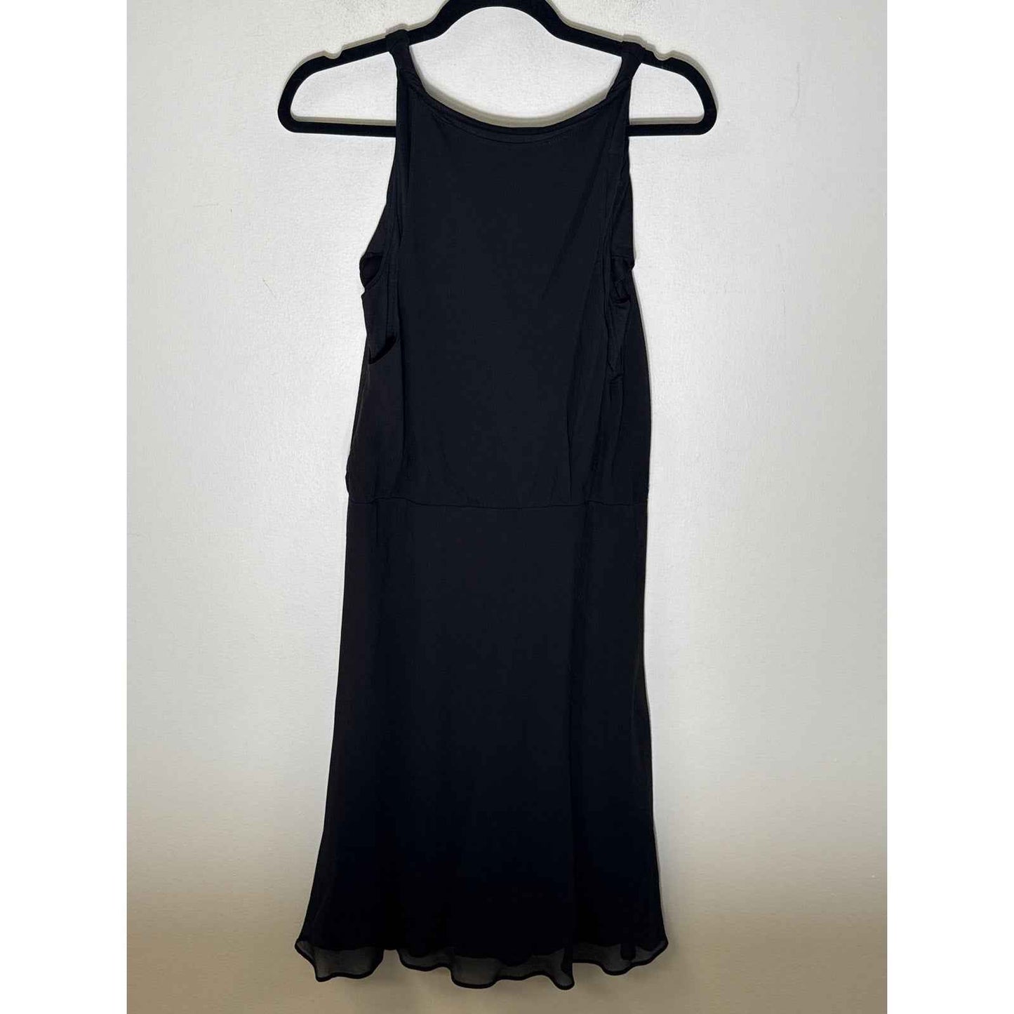 Banana Republic Black Sleeveless V-Neck Layered Knee Length Dress Sz M