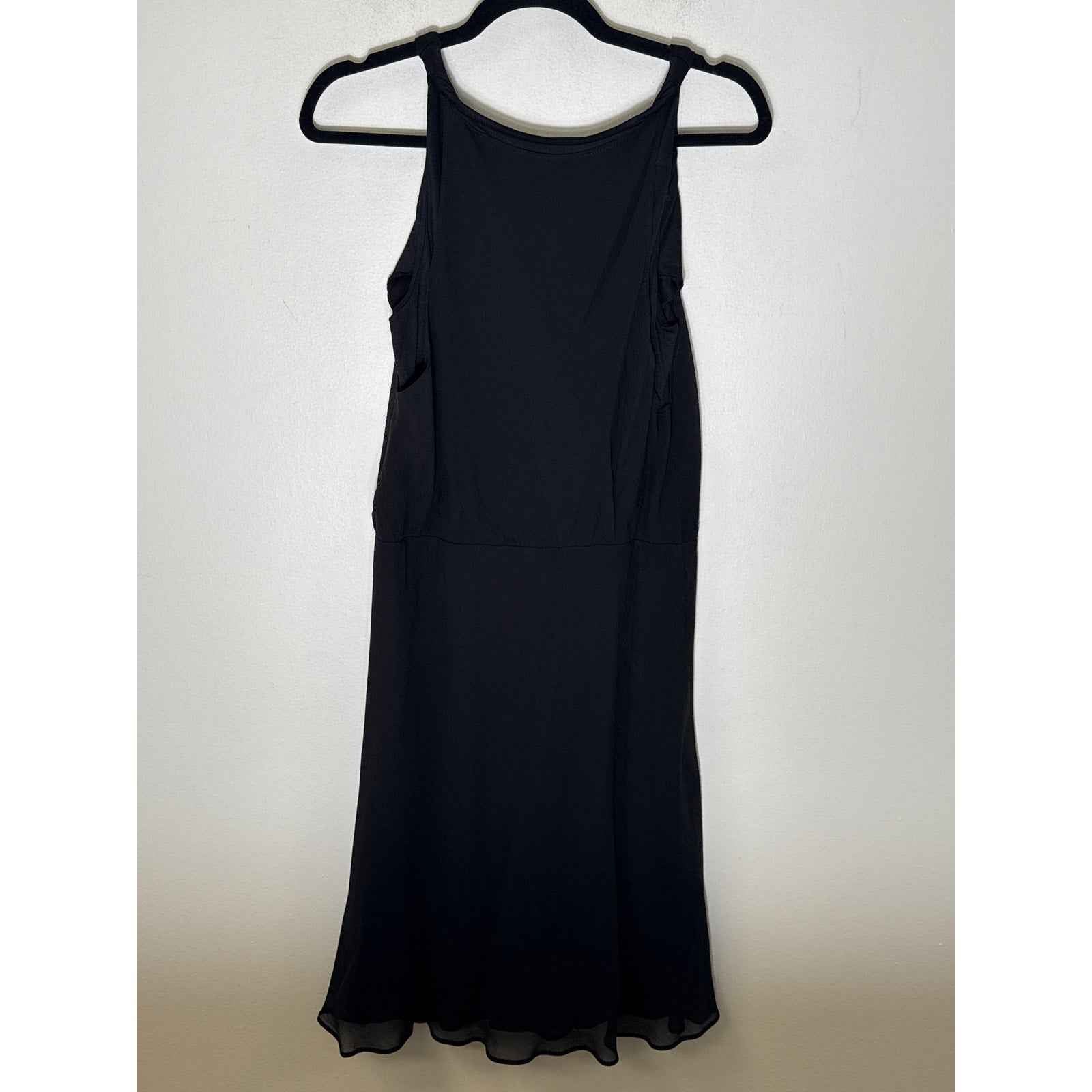 Banana Republic Black Sleeveless V-Neck Layered Knee Length Dress Sz M