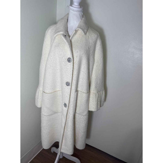 Kate Spade Madison Avenue Collection Winter White Formal Coat Sz M