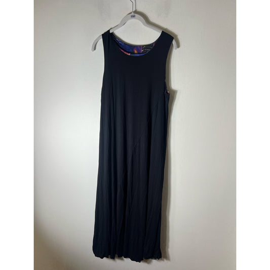 Nally & Milly Reversible Black/Floral Mesh Sleeveless Maxi Dress Sz L