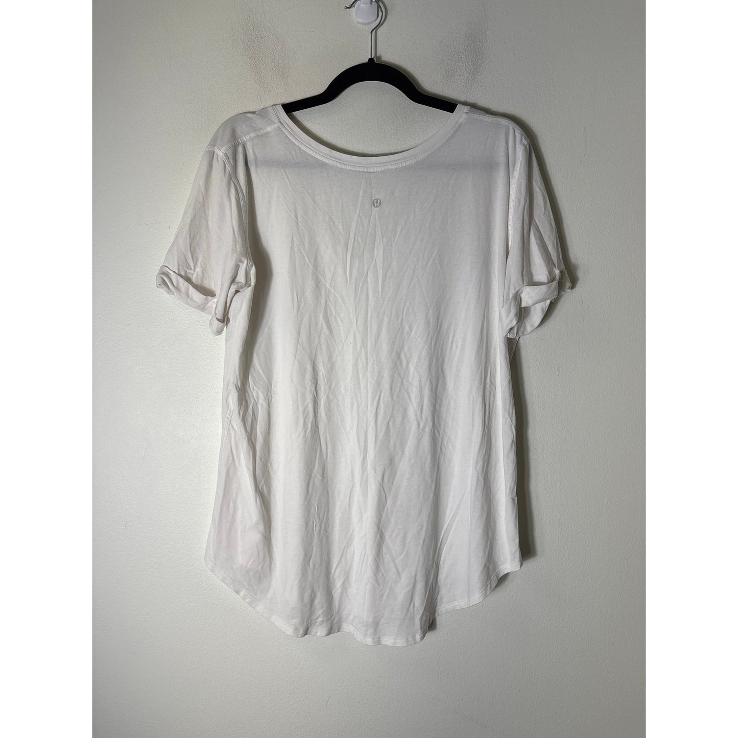 Lululemon White Short Cuffed Sleeve Tee Shirt Sz 8