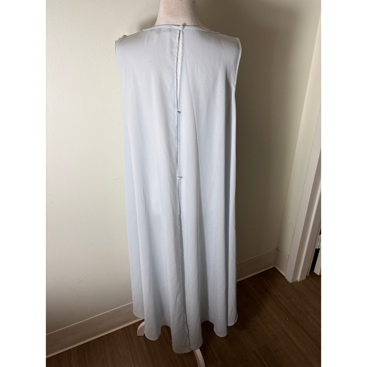Abbey Glass Soft Blue Open Long Vest Sz L