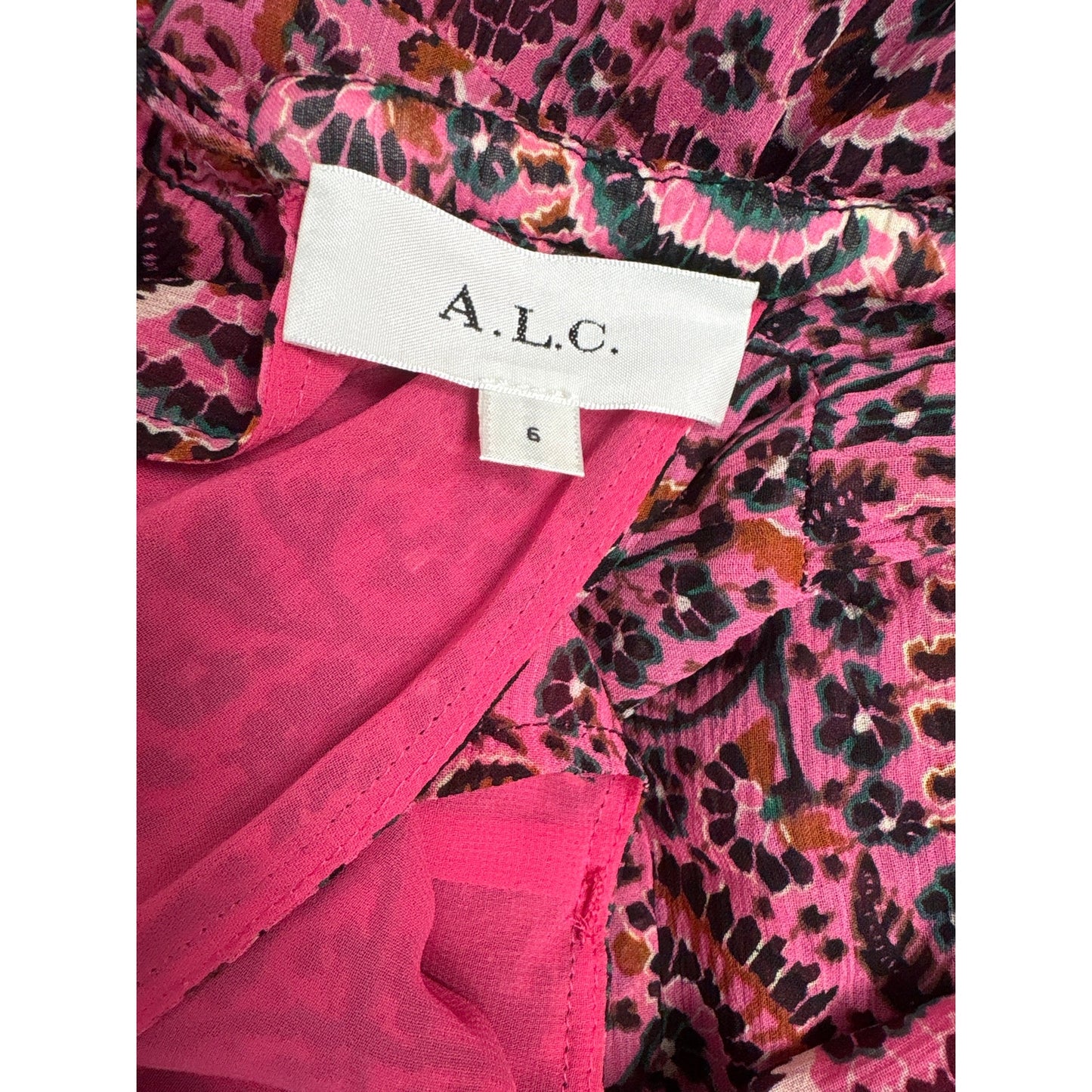 A.L.C Pink Silk Sleeveless Halter Smocked Waist Maxi Dress Sz 6
