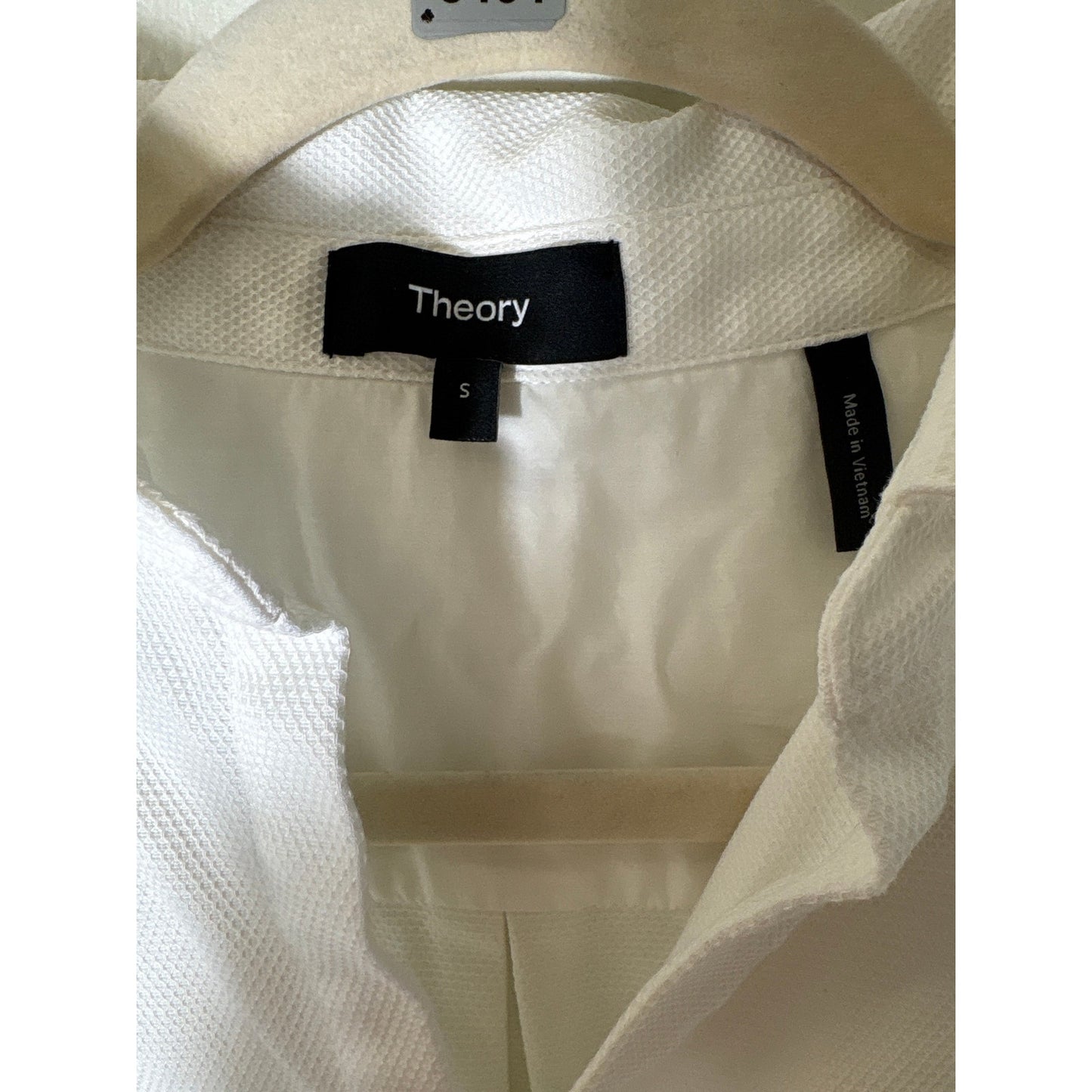 Theory White Pique Sleeveless Top Sz S