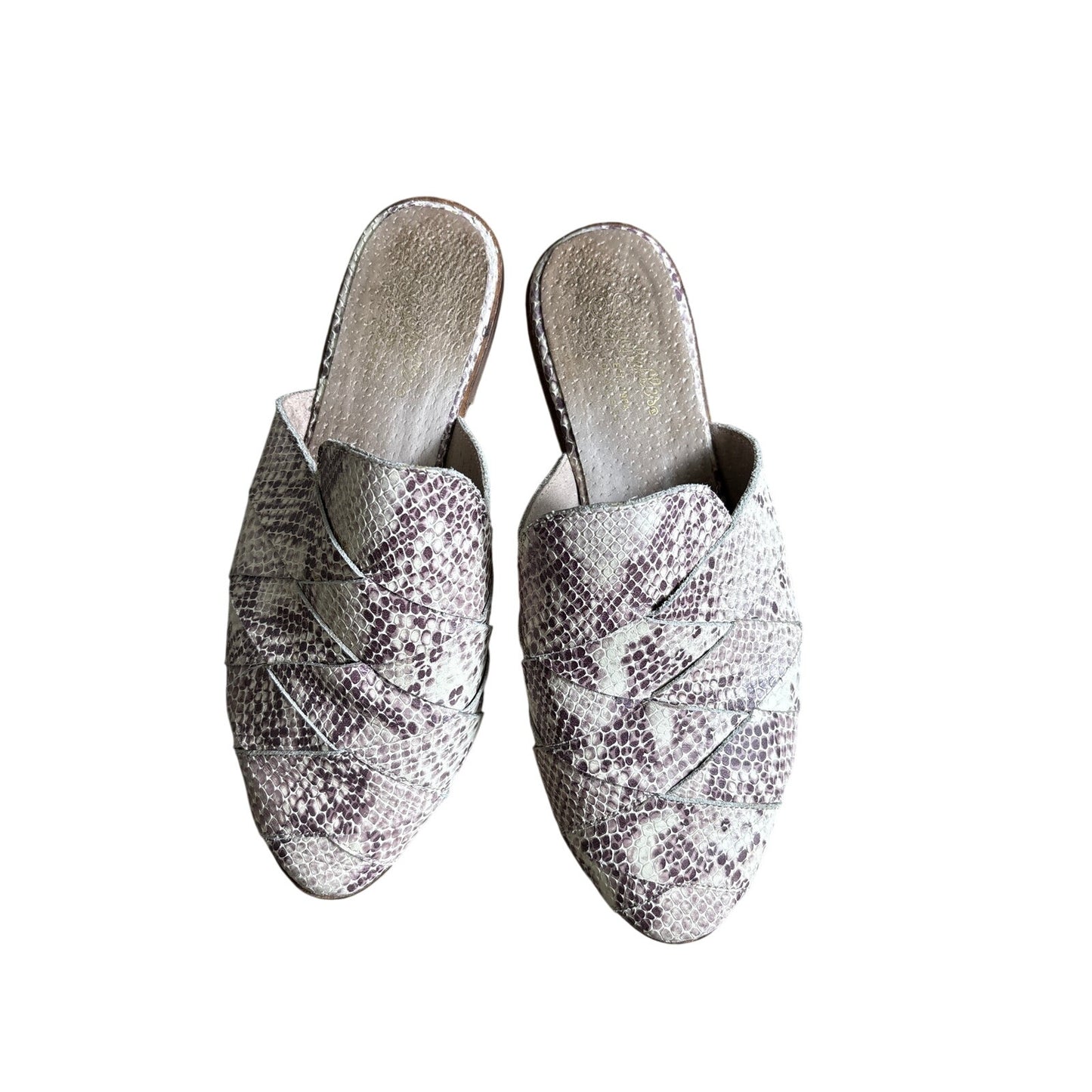 Seychelles Faux Snake Skin Flat Slides Sz 7.5