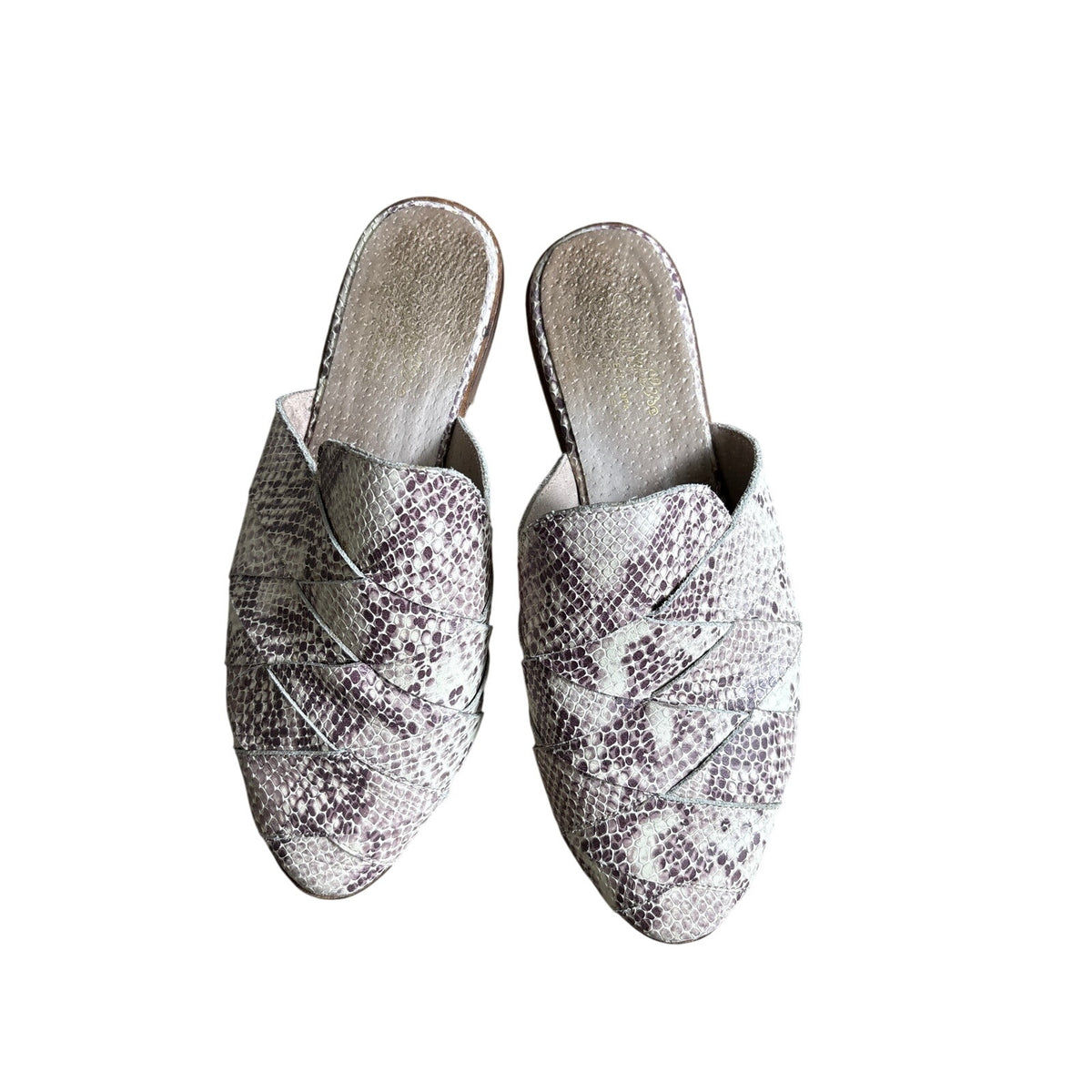 Seychelles Faux Snake Skin Flat Slides Sz 7.5