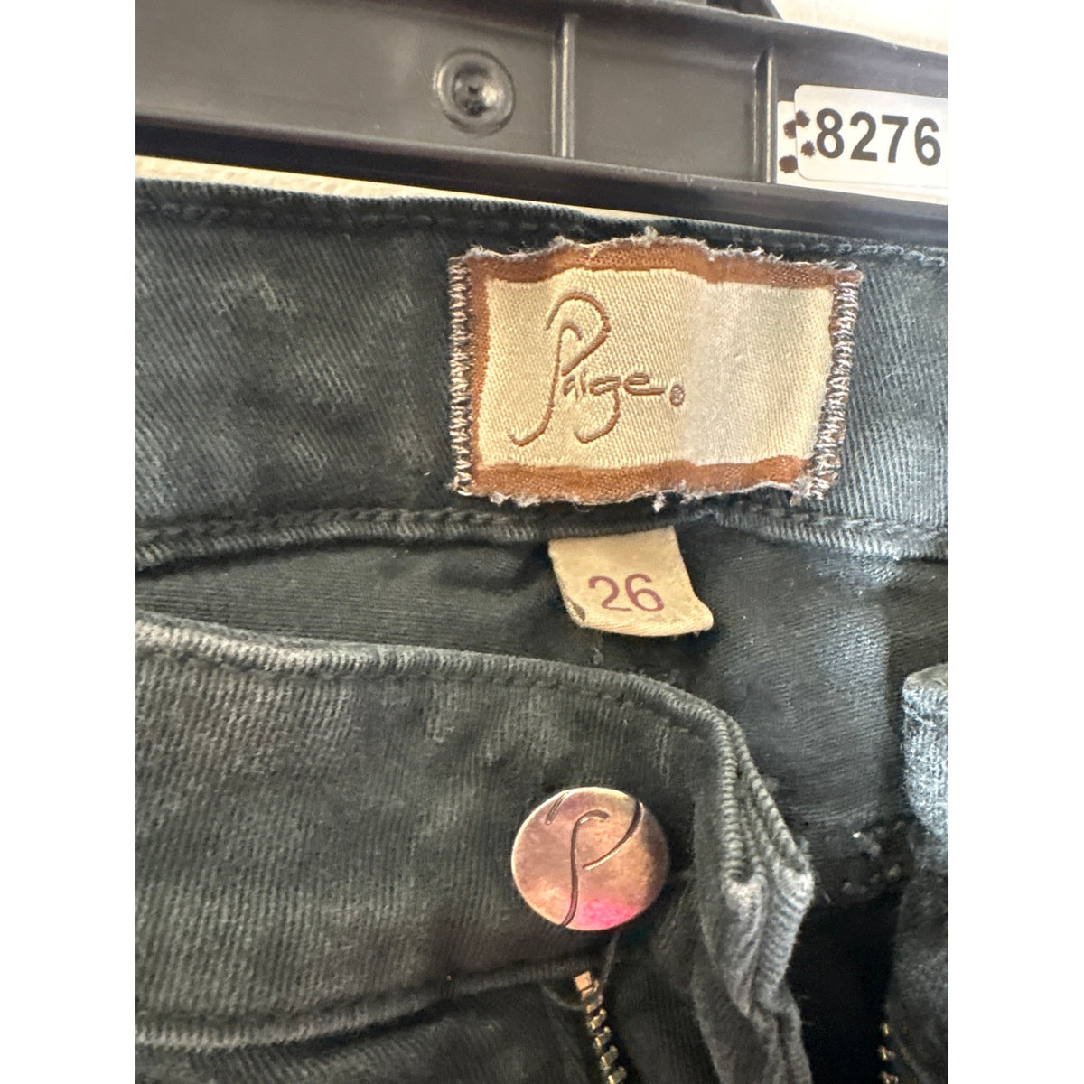 Paige Black Peg Skinny Jeans Sz 26