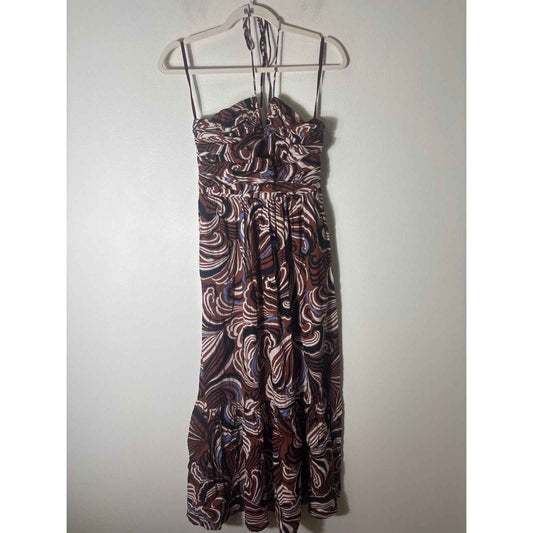 NWT Loft Brown Halter Maxi Dress Sz XS