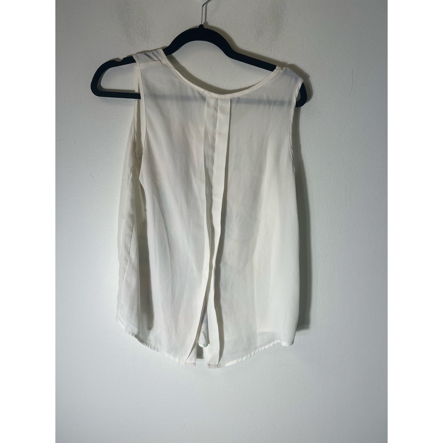 No Brand White Floral Sleeveless Tank Top Sz S