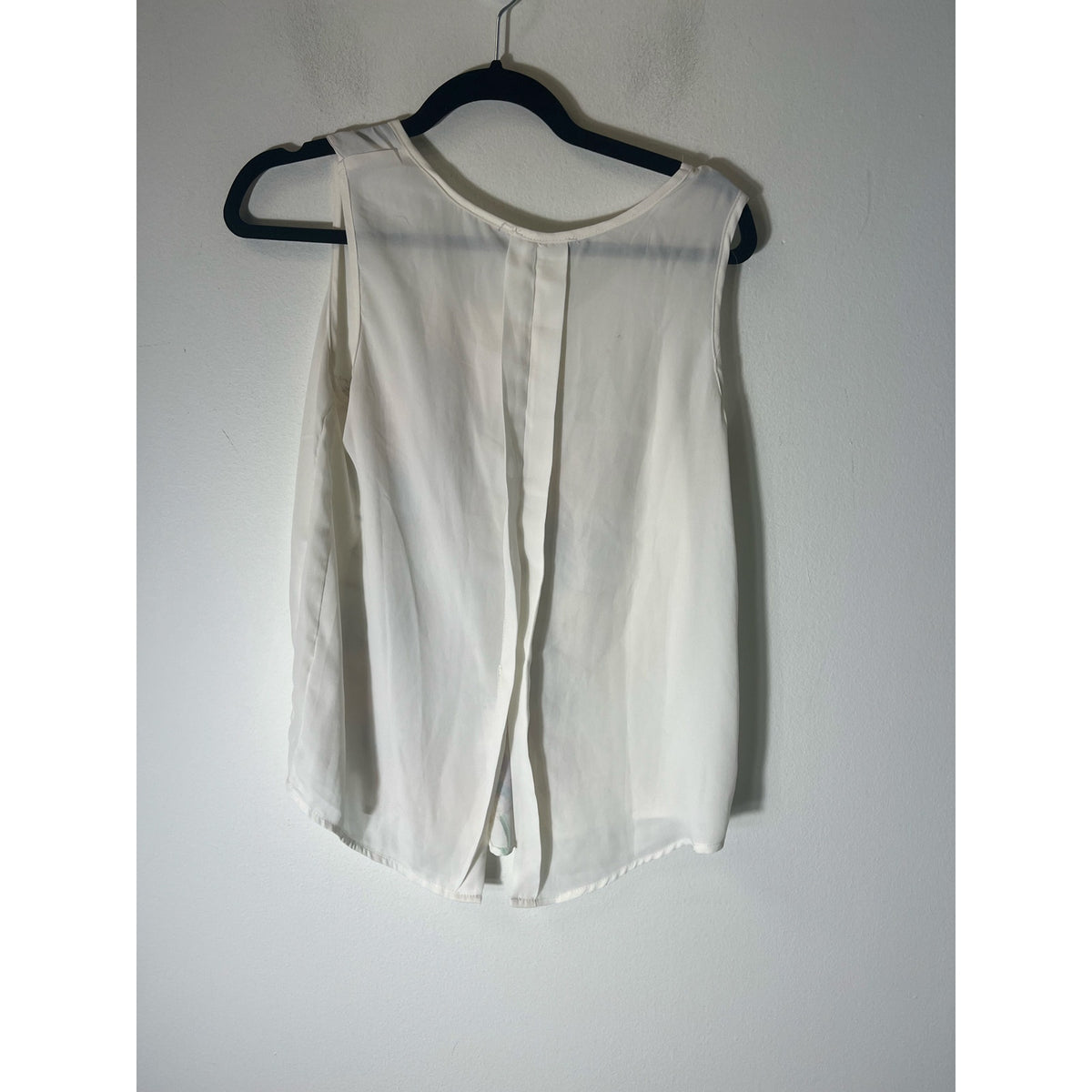 No Brand White Floral Sleeveless Tank Top Sz S