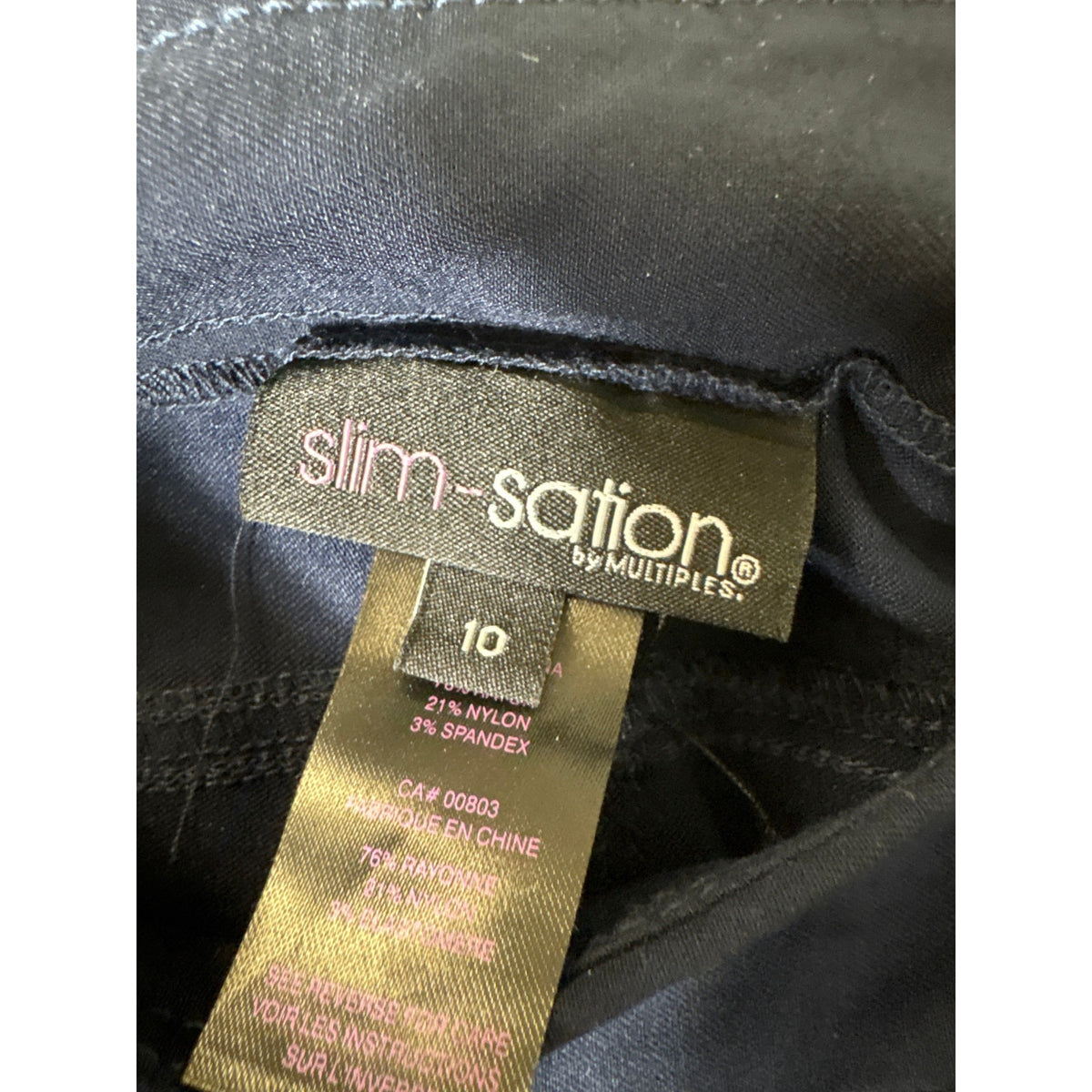 Slim-sation Navy Pull On Slacks Sz 10