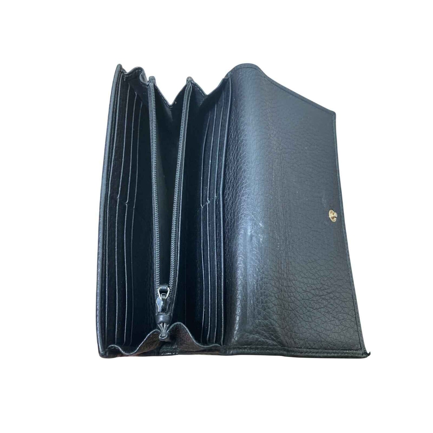 Gucci Black Leather Snap Closure Wallet with Dust Bag