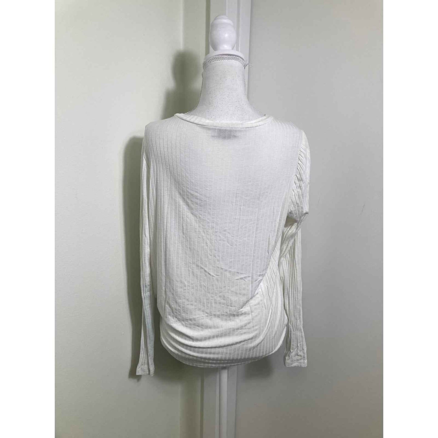 Lola & Sohie White Layered Front Long Sleeve Shirt Sz S
