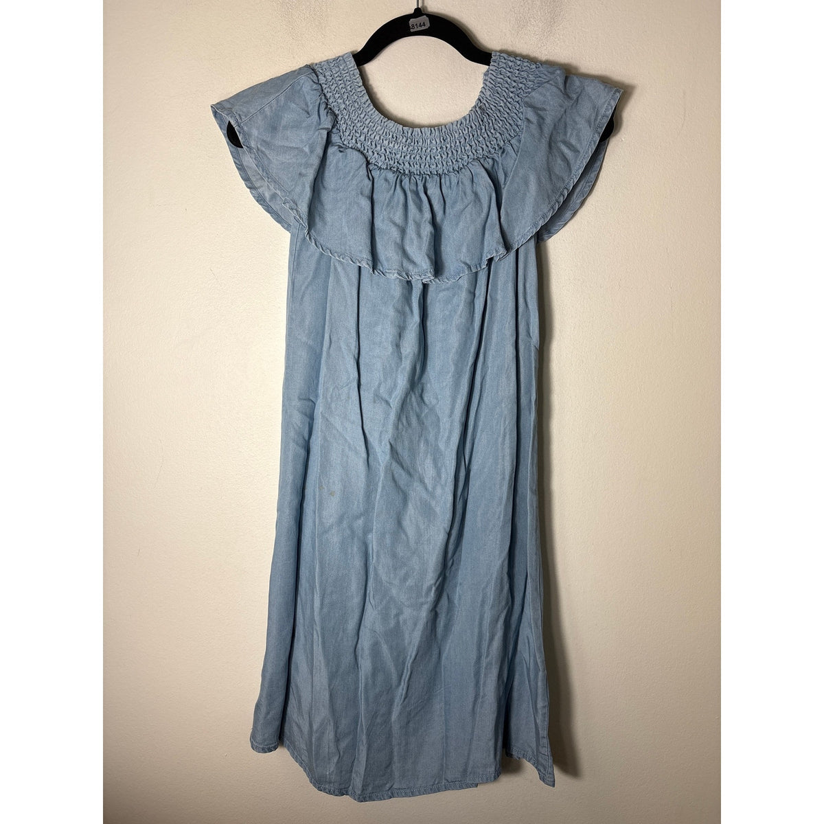 Collection Pimkie Light Blue Chambry Off The Shoulder Knee Length Dress sz M