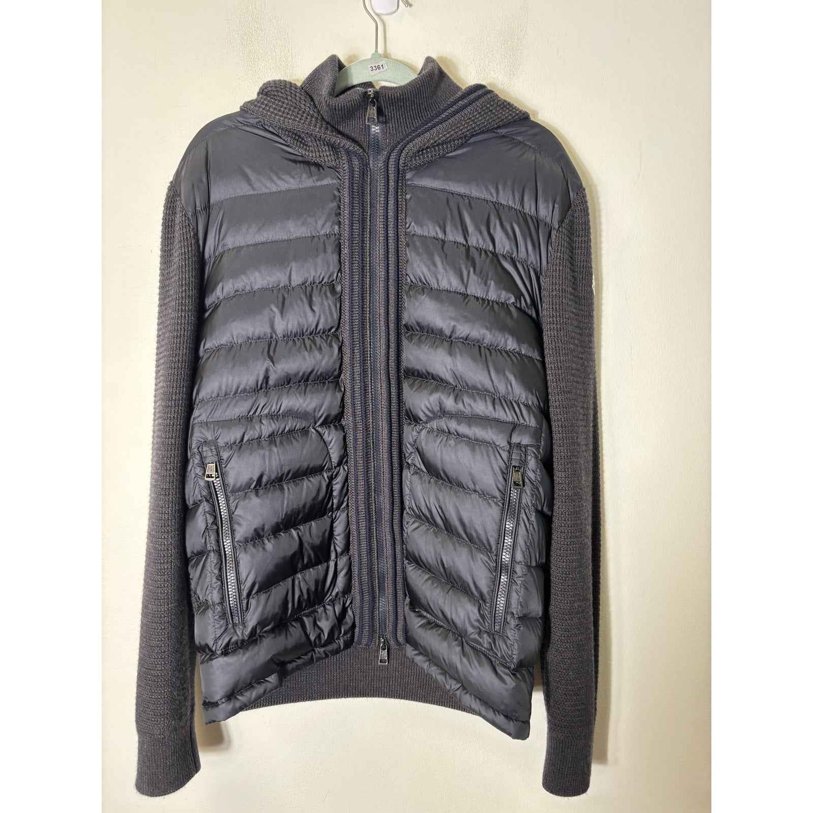 Men's Moncler Padded Ski Cardigan with Hoodie Sz XL